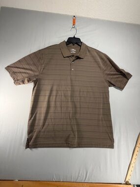 Men’s Pga Tour Brown Polo Shirt Size Extra Large